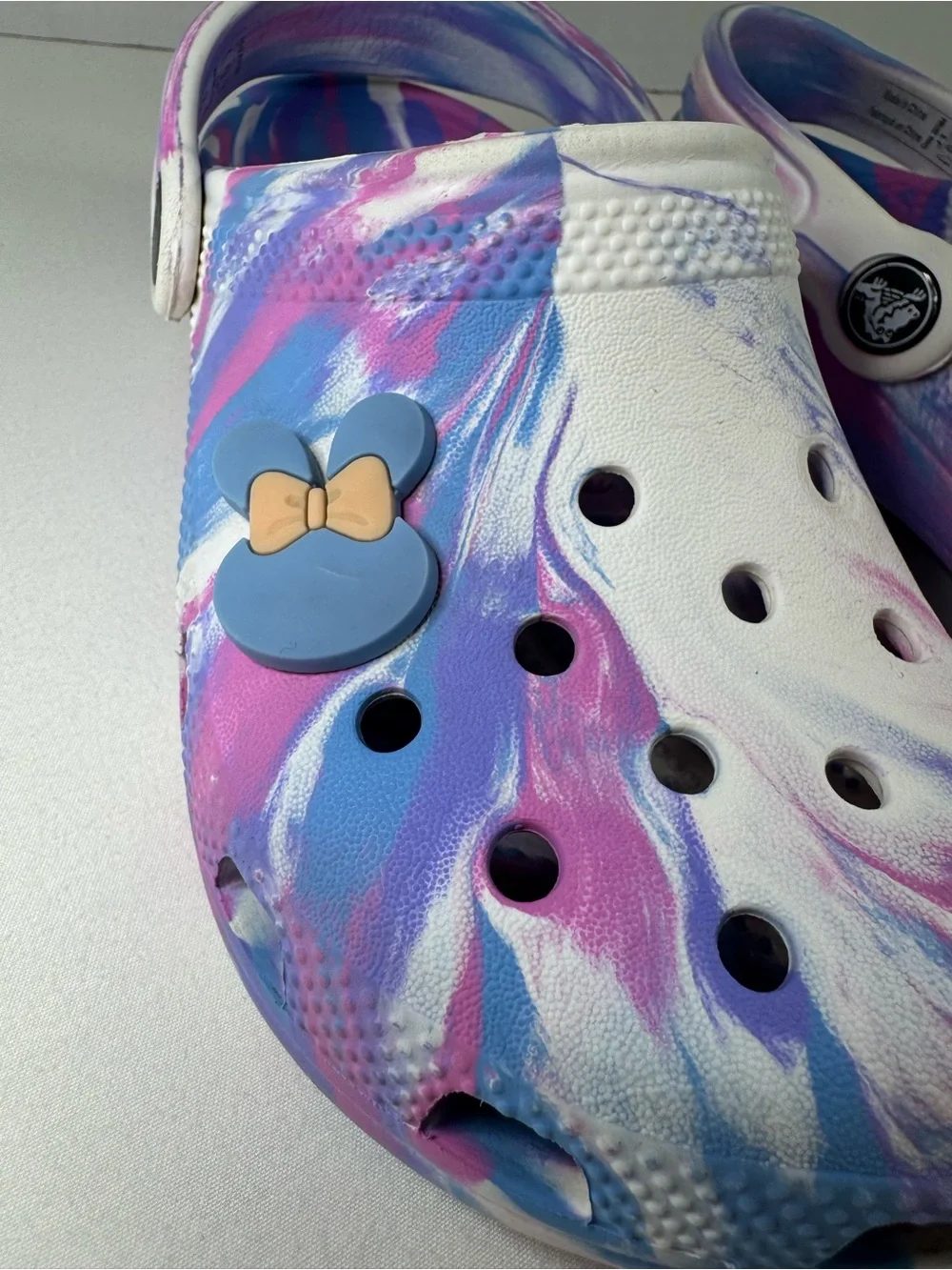 Toddler Girl's Size J1 Pink Purple Blue Tie Dye Crocs